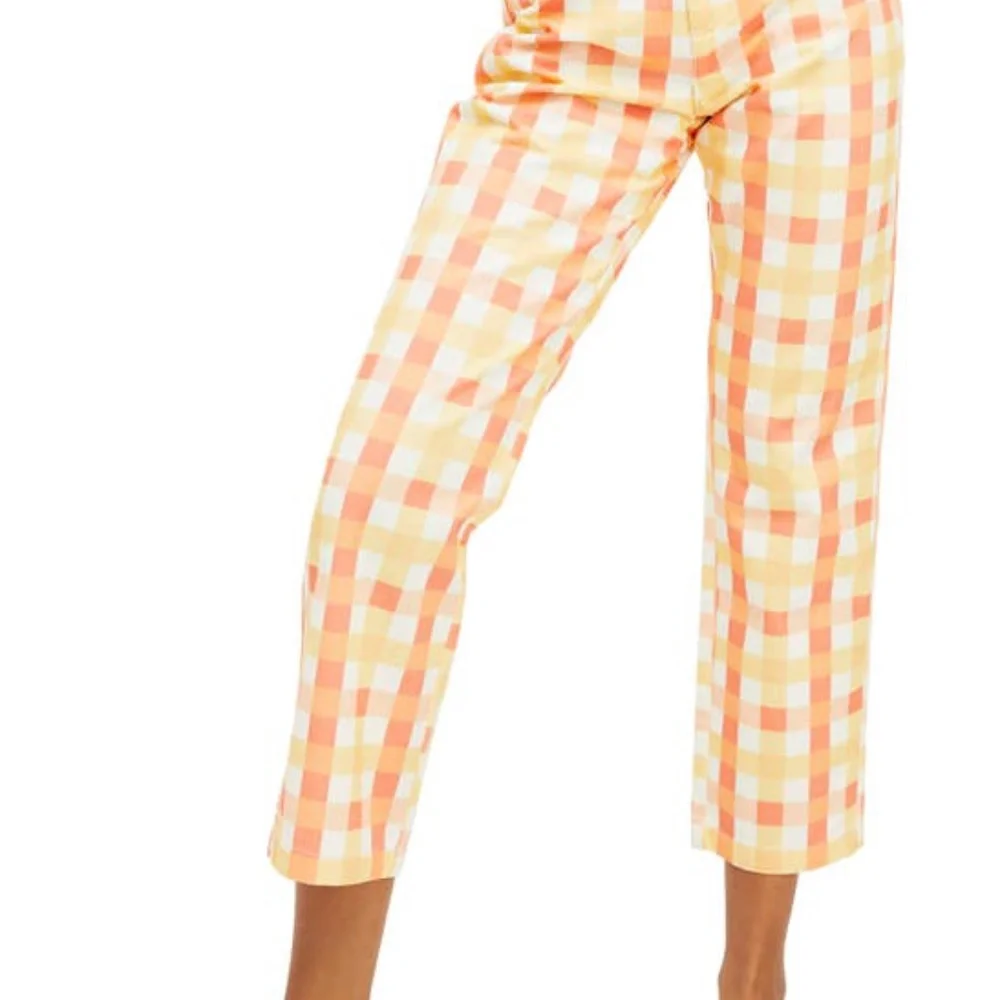 NEW Free People Women's She's All That Plaid Crop ANKLE High Waist Pants NWT - Picture 3 of 9